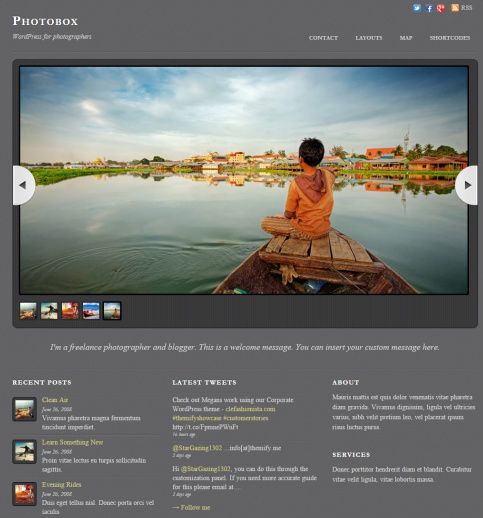 Photobox Demo Review Themify Photo gallery theme