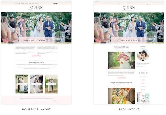 Homepage Layouts - Quinn BluChic WordPress Theme