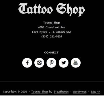 Footer contact widget - Tattoo Shop WordPress theme