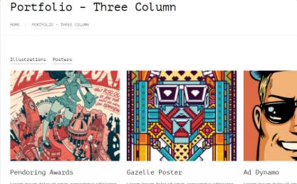 Portfolio Three Column - Obox Themes