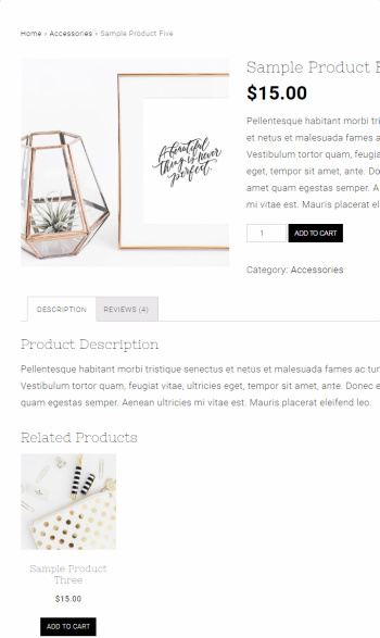 Sample Product Page – Tiffany WooCommerce Theme