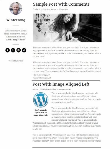 StudioPress Wintersong Pro : Blog WordPress Theme