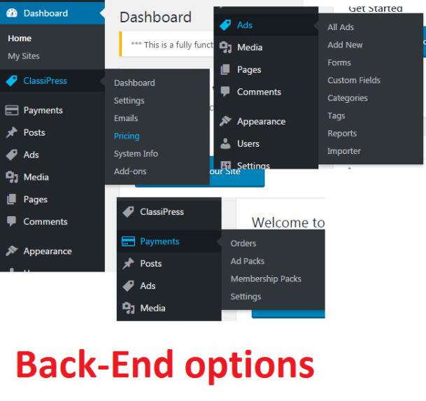 ClassiPress AppThemes - Backend Dashboard Options