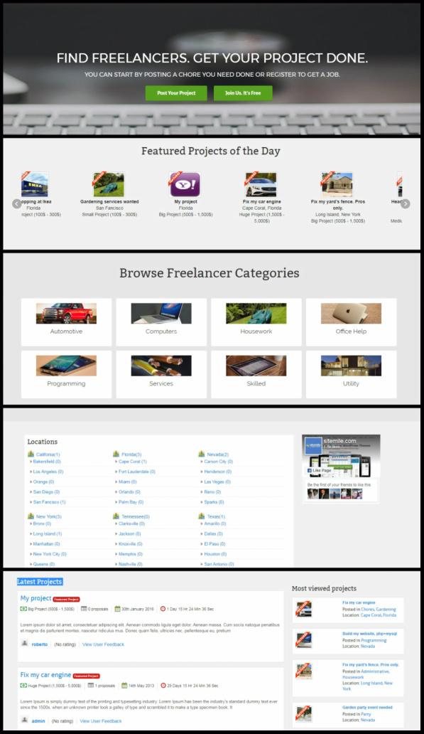 Home Sections - SiteMile Freelance Marketplace Theme
