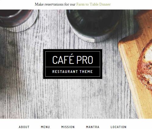 Cafe Pro Heder and Menu