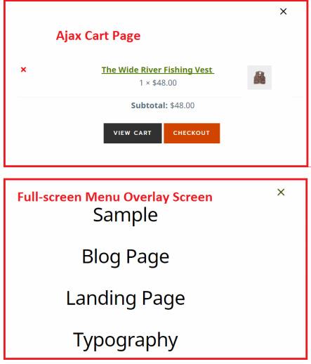 Ajax aCart nd Fullscreen Overlay Screen - Outfitter Genesis theme