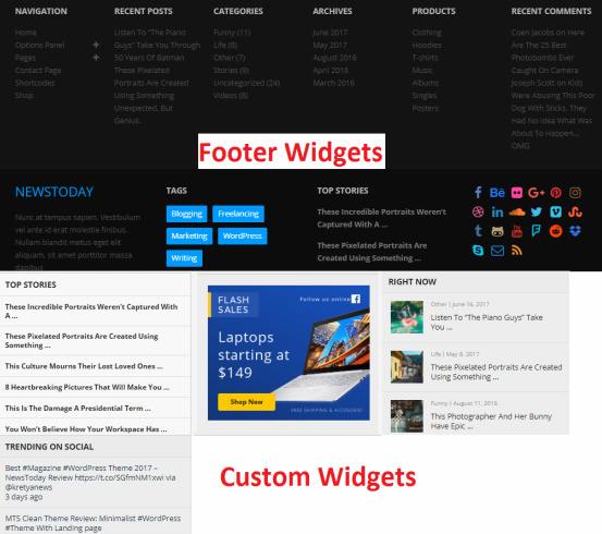 Footer widgets - NewsToday