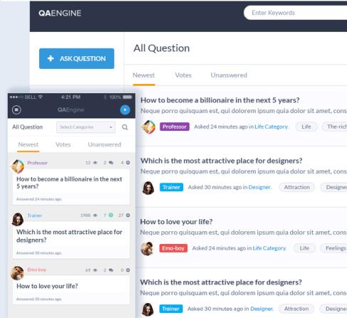 Responsive Question and Answer Theme - QAEngine
