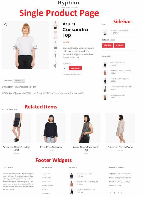 Single Product Page and Widget Areas - Hyphen