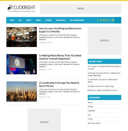Clickright WordPress Blog Theme - ThemeBounce