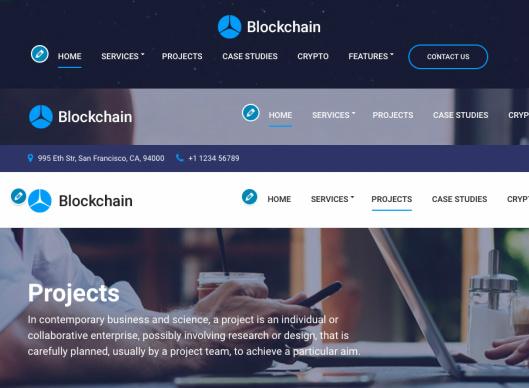 Header Menu Styles - Blockchain Business Theme