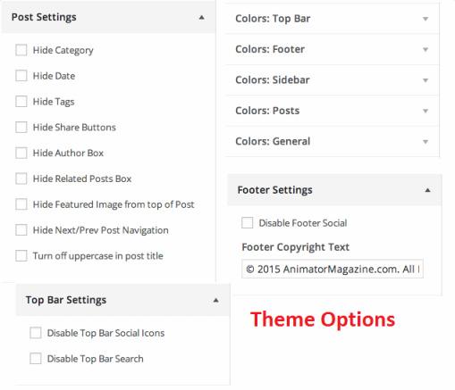 Theme Options Customizer - Clickright Theme Bounce