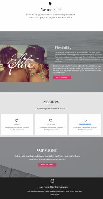 Custom Homepage Sections - Elite Organized Themes