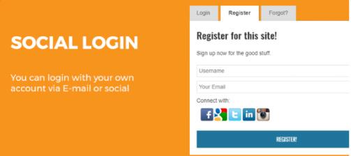 Social Login Form - Wiral Theme Country