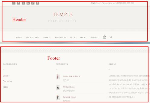Temple Theme - Header Footer