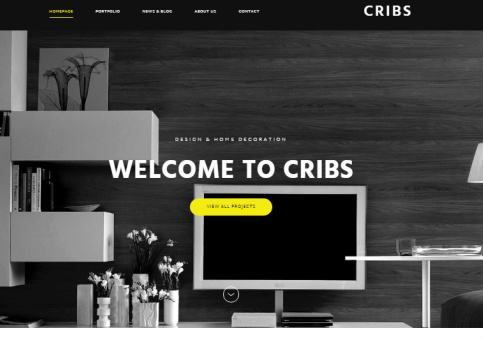 Cribs Hero Frontpage - Interior Design Theme