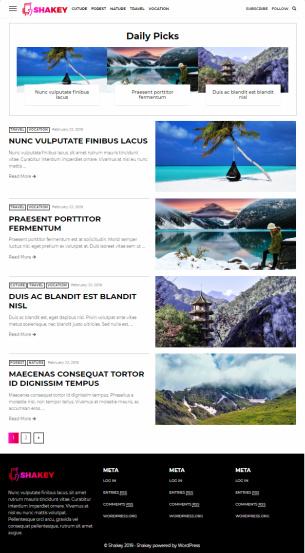 Shakey Themecountry : News Magazine Style WordPress Theme