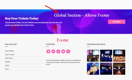 Footer and Global Sections - Projektor