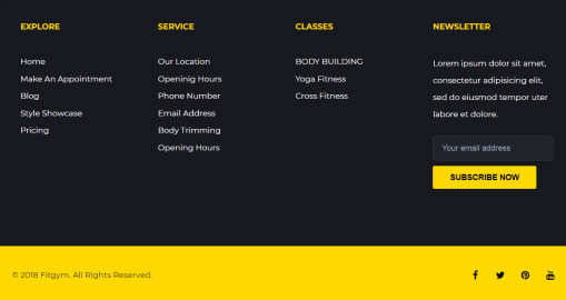 Fitgym Footer Widgets