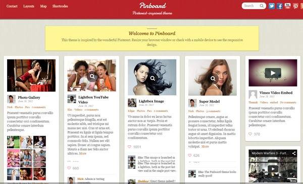 Pinboard Demo Themify – Pinterest WordPress Theme