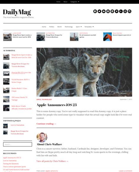 DailyMag WordPress Magazine Theme : UpThemes