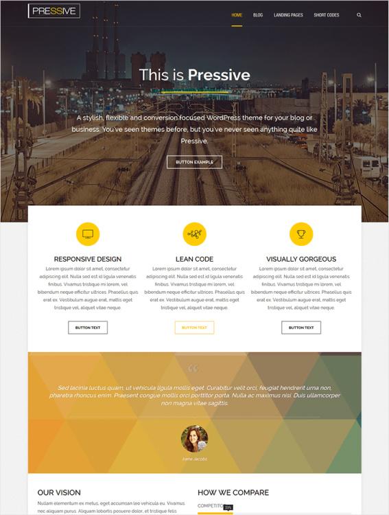 Pressive Business/Blog WordPress Theme : Thrive Themes Review