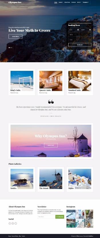 Olympus Inn CSSIgniter : Best Hotel Resort WordPress Theme