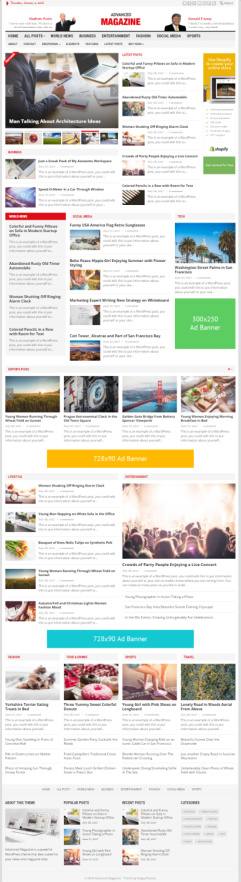 Advanced Magazine WordPress News Theme : HappyThemes