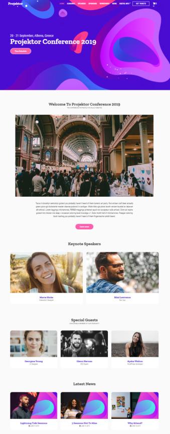 Projektor Demo – CSSIgniter Event Promotion WordPress Theme