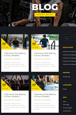 Fitgym Blog Layout